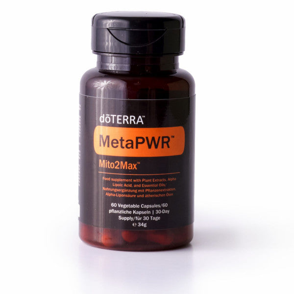 Frasco de MetaPWR Mito2max em fundo branco