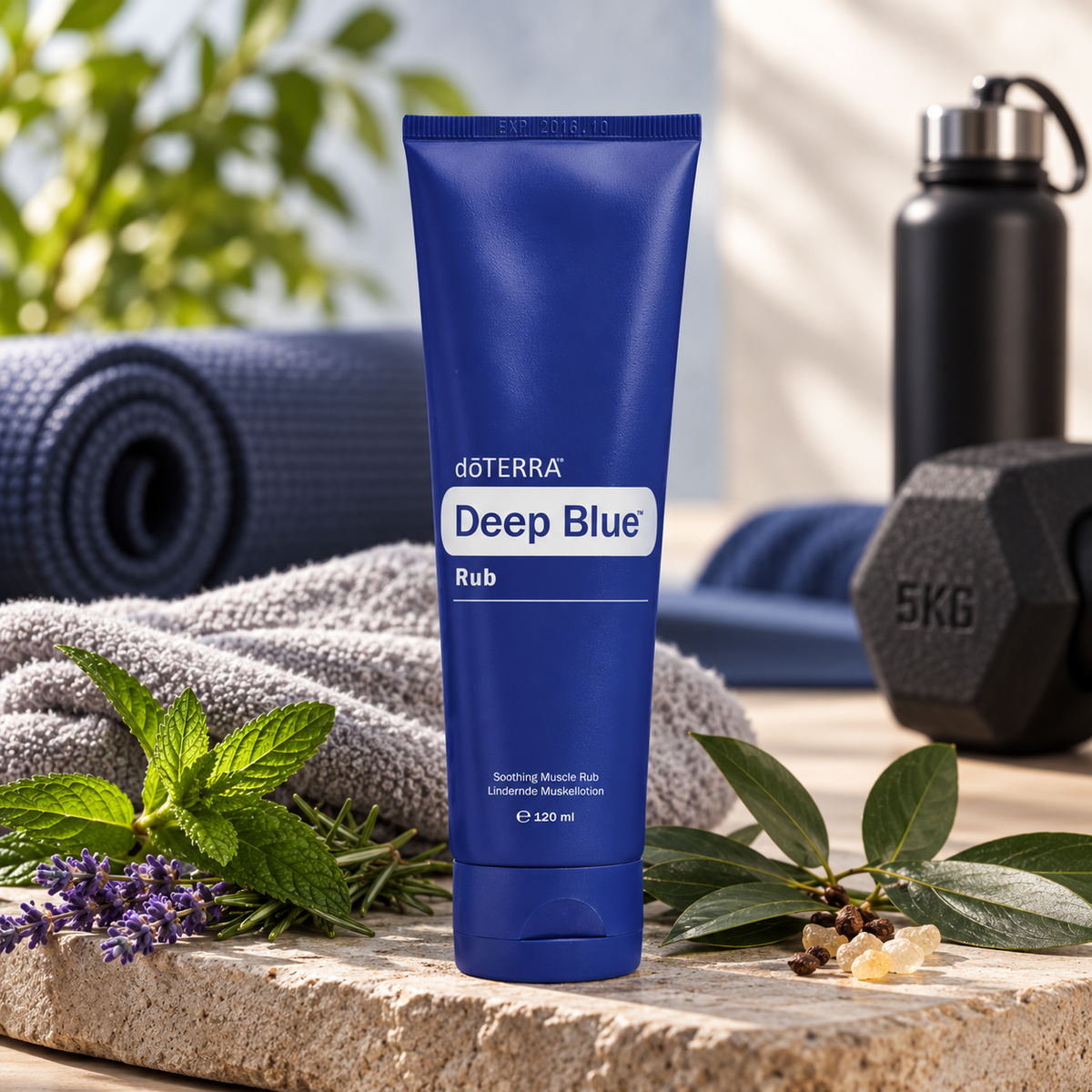 Deep Blue Rub doTERRA creme muscular 120ml haltere tapete treino — pomada articular CPTG