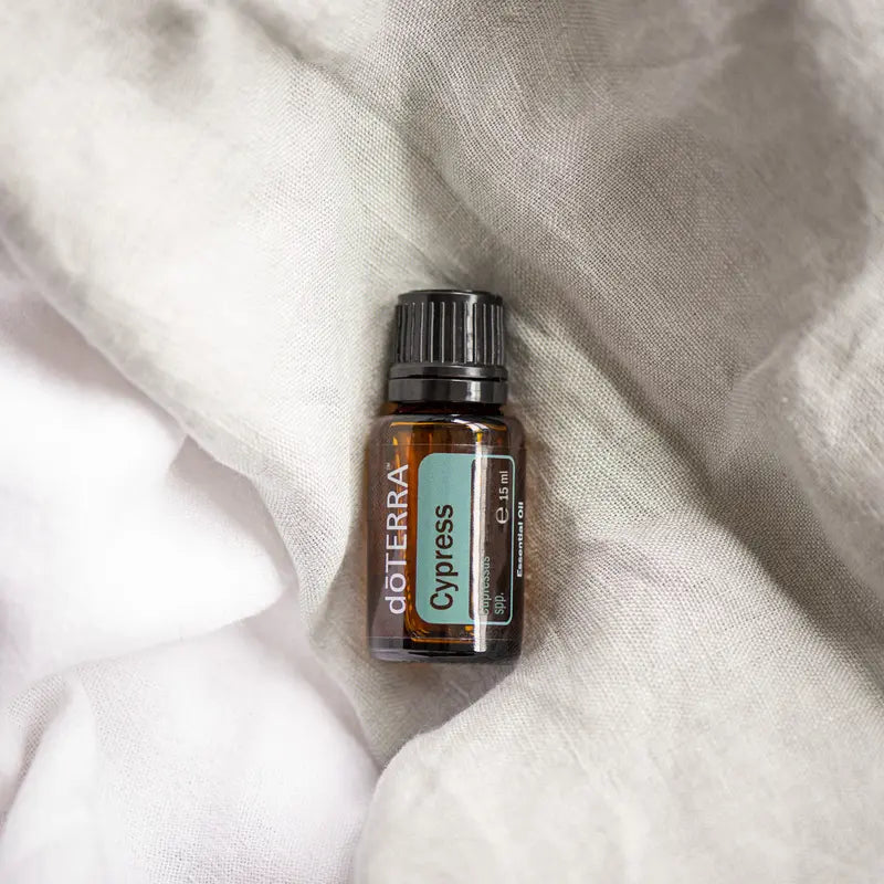Óleo Essencial Cipreste doTERRA 15ml — tecido gaze branca, óleo essencial CPTG puro aromaterapia Portugal