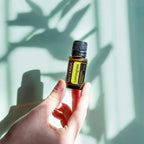 Óleo Essencial Lemongrass doTERRA 15ml — mão junto a parede com planta e sombra, bem-estar natural CPTG