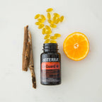 On Guard+ Softgels doTERRA — cápsulas com laranja e casca em mármore, suplemento imunitário puro CPTG