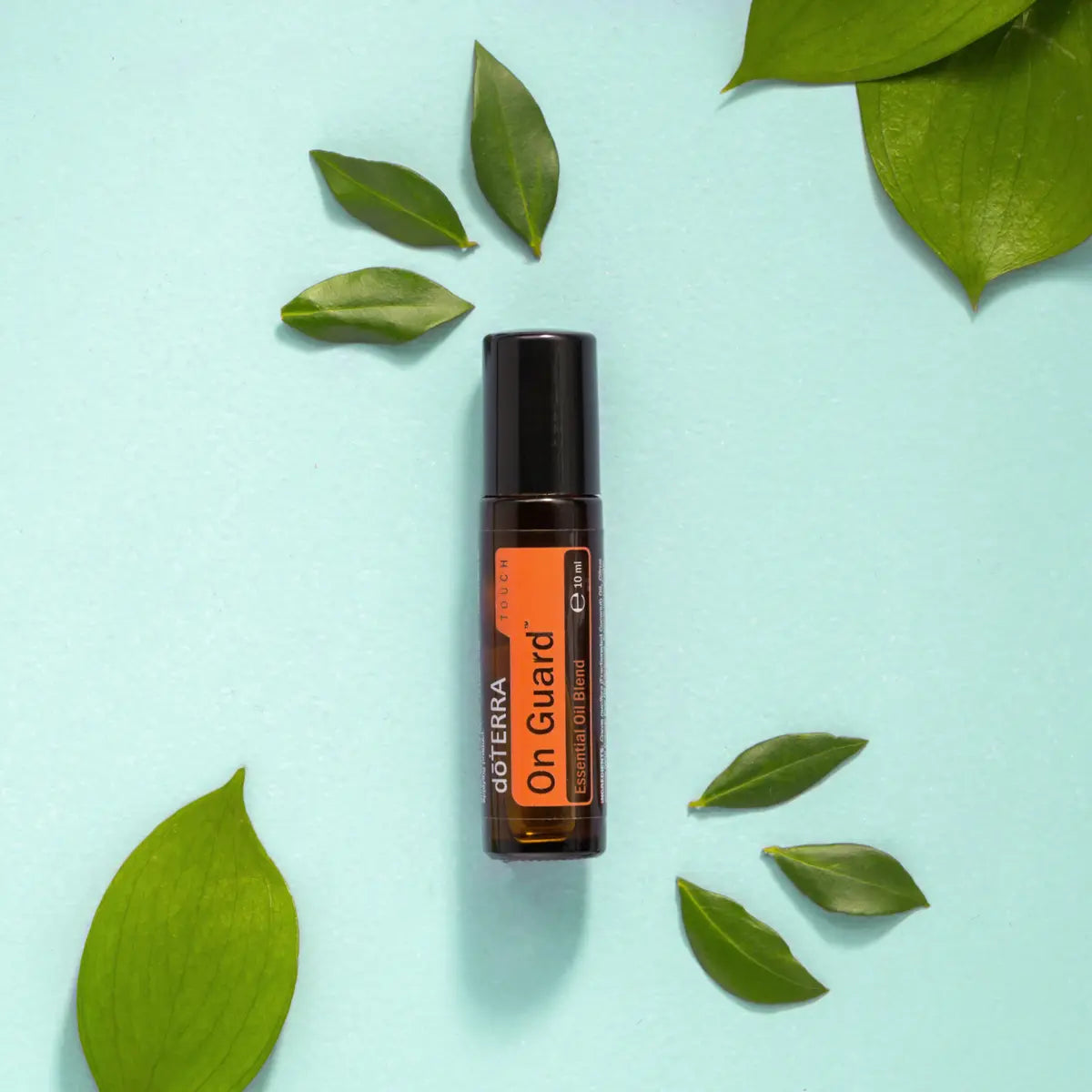 On Guard Touch doTERRA 10ml roll-on — hortelã e eucalipto, fundo branco, óleo essencial protetor puro CPTG